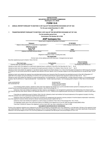 Thumbnail ASP Isotopes 10-K Annual Report 
