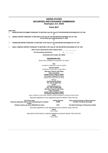 Thumbnail Autohome 20-F Annual Report 