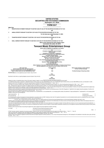 Thumbnail Tencent Music Entertainment 20-F Annual Report 
