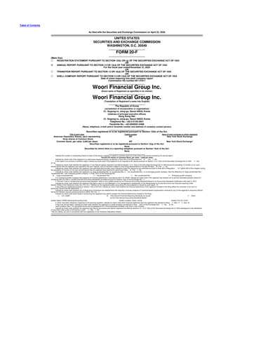 Thumbnail Woori Financial Group 20-F Annual Report 
