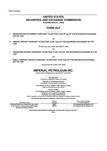 Thumbnail Imperial Petroleum 20-F Annual Report 