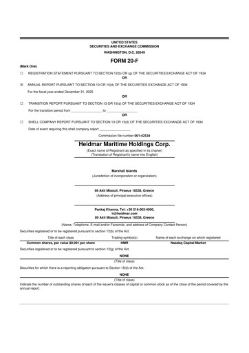 Thumbnail Heidmar Maritime Holdings 20-F Annual Report 