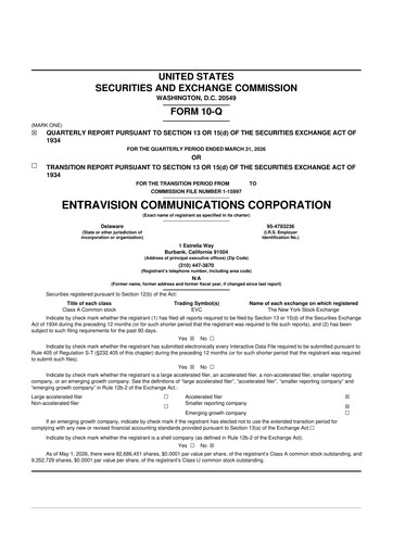 Thumbnail Entravision Communications
 10-Q Quarterly Report FY2026 