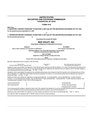 Vorschaubild Red Violet 10-Q Quartalsbericht 2026 