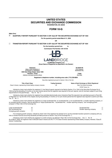 Thumbnail LandBridge 10-Q Quarterly Report FY 