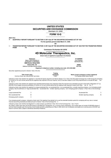 Thumbnail 4D Molecular Therapeutics 10-Q Quarterly Report FY2026 