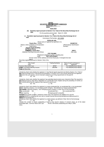Thumbnail Popular, Inc. (Banco Popular de Puerto Rico) 10-Q Quarterly Report FY 