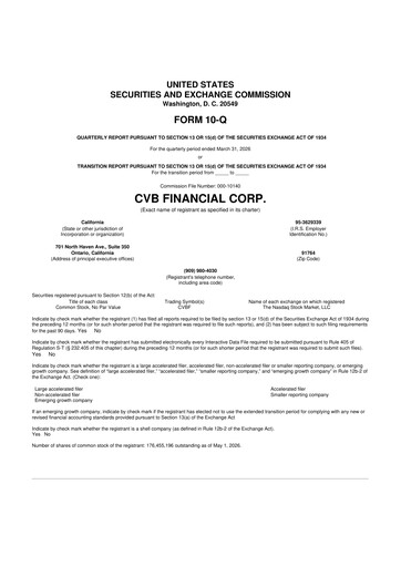 Vorschaubild CVB Financial 10-Q Quartalsbericht  