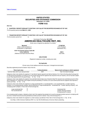 Thumbnail American Healthcare REIT 10-Q Quarterly Report FY 