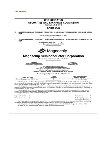 Thumbnail Magnachip Semiconductor 10-Q Quarterly Report FY 