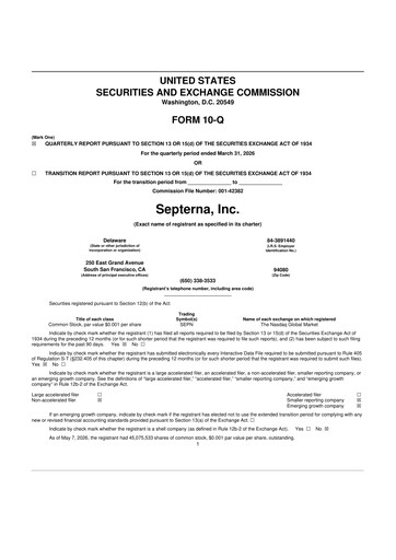 Thumbnail Septerna 10-Q Quarterly Report FY 