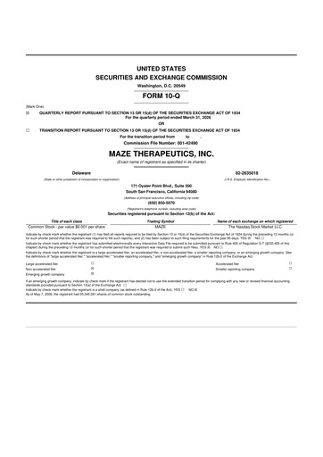 Thumbnail Maze Therapeutics 10-Q Quarterly Report FY 