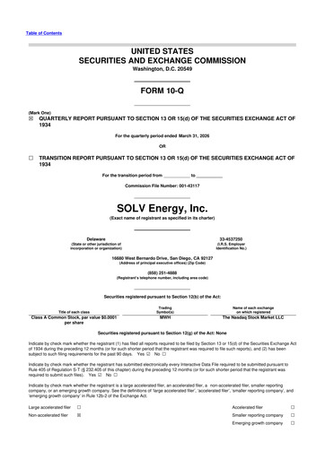 Thumbnail SOLV Energy 10-Q Quarterly Report FY 