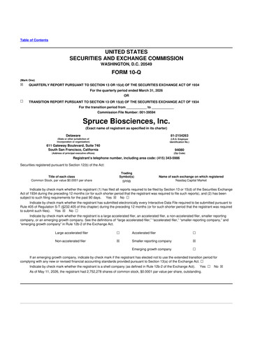 Thumbnail Spruce Biosciences 10-Q Quarterly Report FY 