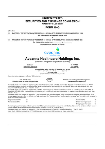Thumbnail Aveanna Healthcare 10-Q Quarterly Report FY 