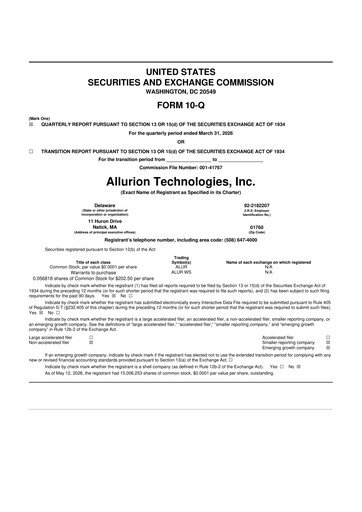 Thumbnail Allurion Technologies 10-Q Quarterly Report FY 