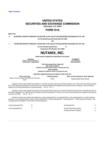 Miniature Nutanix 10-Q Rapport trimestriel 2026 