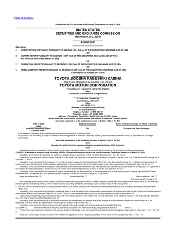 Thumbnail Toyota 20-F Annual Report 2026