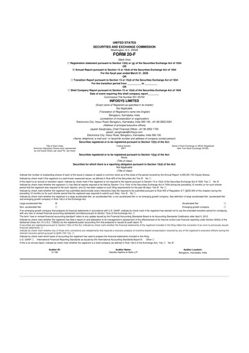 Thumbnail Infosys 20-F Annual Report 2026