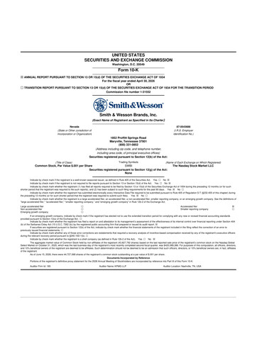 Thumbnail Smith & Wesson 10-K Annual Report 2026