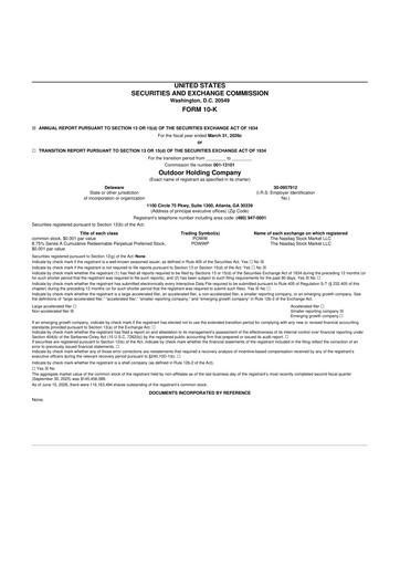 Vorschaubild Outdoor Holding Company
 10-K Jahresbericht 2026