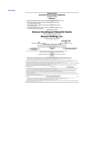 Thumbnail Nomura Holdings 20-F Annual Report 2026