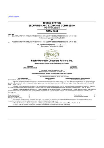 Thumbnail Rocky Mountain Chocolate Factory 10-Q Quarterly Report FY2027 