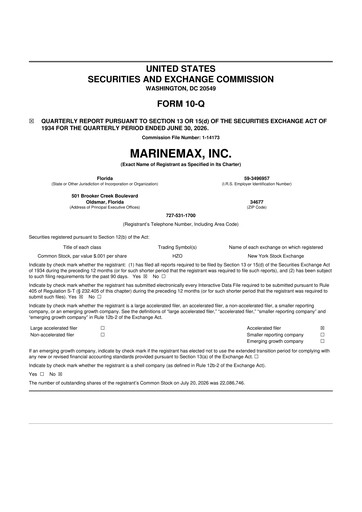 Thumbnail MarineMax 10-Q Quarterly Report FY2026 