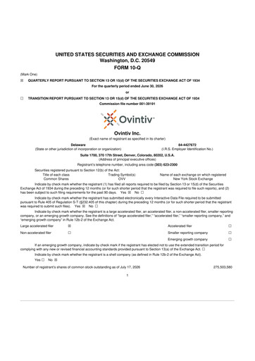Thumbnail Ovintiv 10-Q Quarterly Report FY2026 