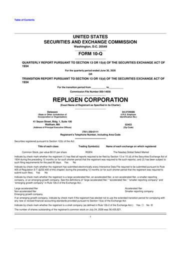 Thumbnail Repligen
 10-Q Quarterly Report FY2026 