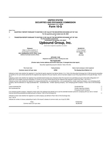 Vorschaubild Upbound Group 10-Q Quartalsbericht 2026 