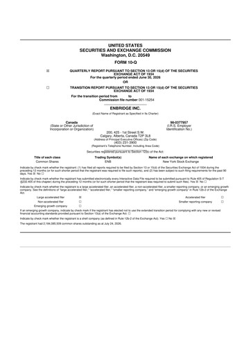 Vorschaubild Enbridge 10-Q Quartalsbericht 2026 