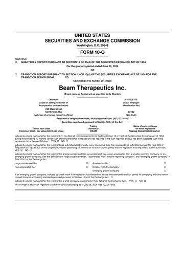 Miniature Beam Therapeutics
 10-Q Rapport trimestriel 2026 