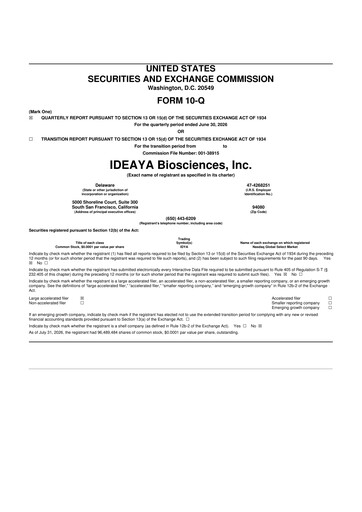 Vorschaubild IDEAYA Biosciences 10-Q Quartalsbericht 2026 