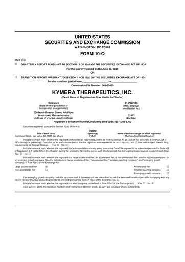 Thumbnail Kymera Therapeutics 10-Q Quarterly Report FY2026 