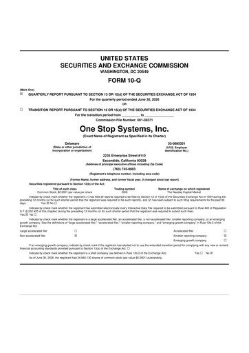 Thumbnail One Stop Systems 10-Q Quarterly Report FY2026 