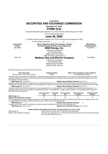 Thumbnail MGE Energy
 10-Q Quarterly Report FY2026 