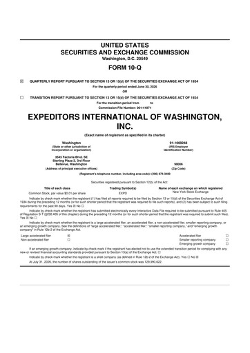 Miniature Expeditors International 10-Q Rapport trimestriel 2026 