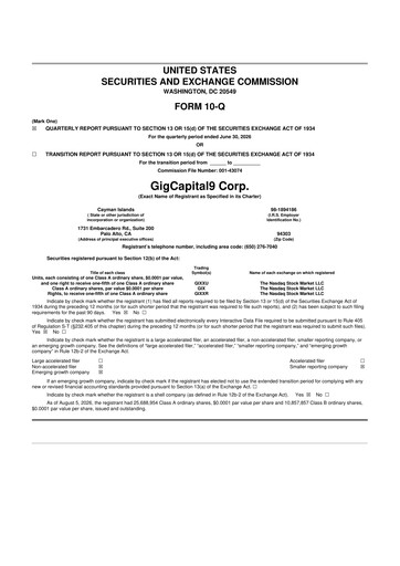 Vorschaubild GigCapital9 10-Q Quartalsbericht 2026 