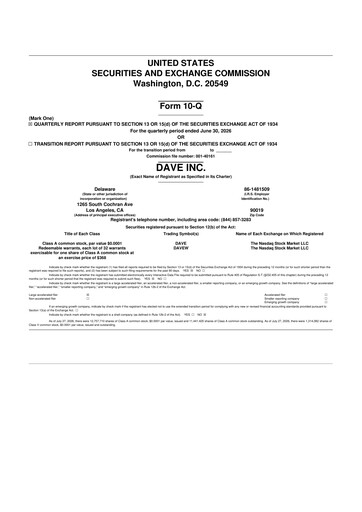 Thumbnail Dave Inc. 10-Q Quarterly Report FY2026 