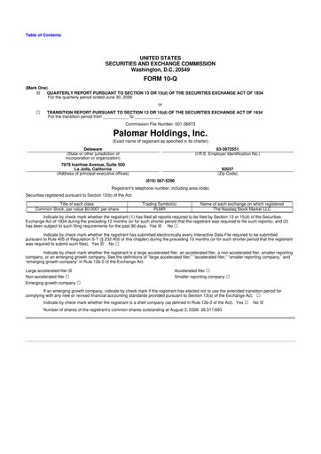 Thumbnail Palomar Holdings 10-Q Quarterly Report FY2026 