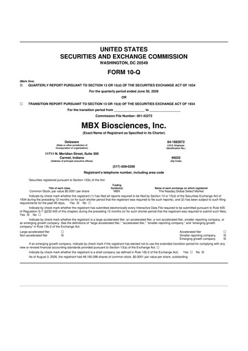 Miniature MBX Biosciences 10-Q Rapport trimestriel 2026 