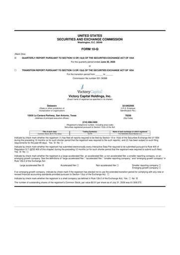 Thumbnail Victory Capital 10-Q Quarterly Report FY2026 