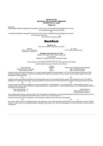 Thumbnail BlackRock 10-Q Quarterly Report FY2026 