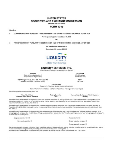 Thumbnail Liquidity Services
 10-Q Quarterly Report FY2026 
