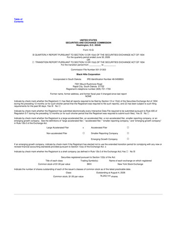 Thumbnail Black Hills 10-Q Quarterly Report FY2026 