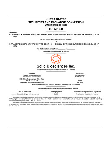 Miniature Solid Biosciences
 10-Q Rapport trimestriel 2026 