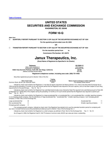 Thumbnail Janux Therapeutics 10-Q Quarterly Report FY2026 