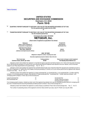 Vorschaubild NETGEAR 10-Q Quartalsbericht 2026 