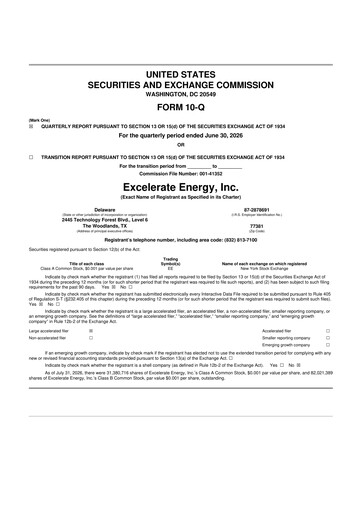 Thumbnail Excelerate Energy 10-Q Quarterly Report FY2026 